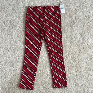 Plaid Red little girls Leggings Size 5